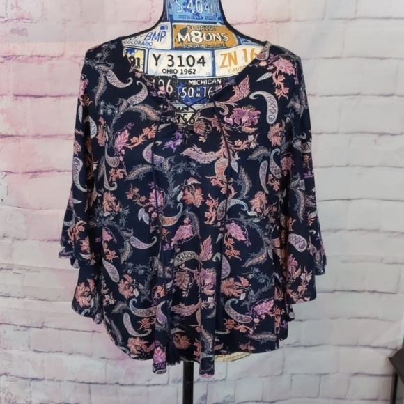 Lucky brand paisley boho top size medium - Picture 1 of 6
